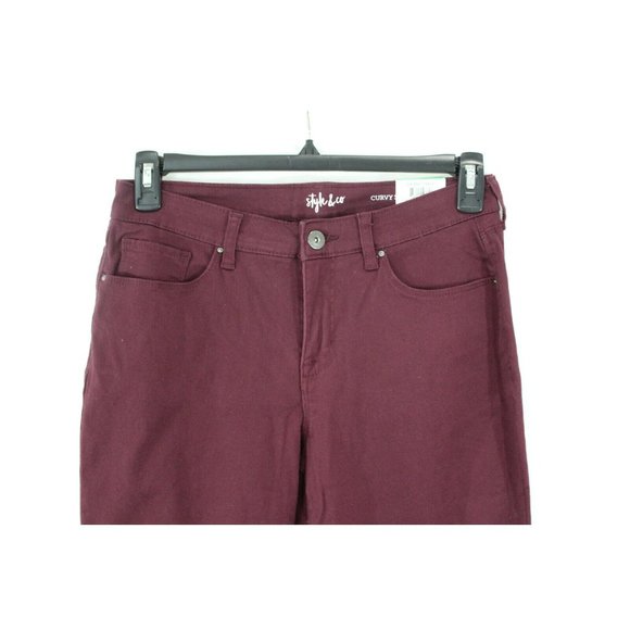 Style & Co Womens Berry Jam Mid Rise Tummy Control Curvy Skinny Jeans 8 NWT - Picture 2 of 4